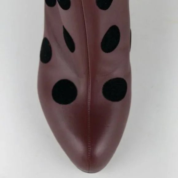 Sergio Rossi AW/11 Blood Red Polka Dot Booties - Picture 8 of 9